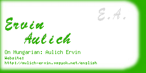 ervin aulich business card